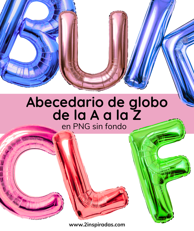Abecedario letras globo de colores PNG