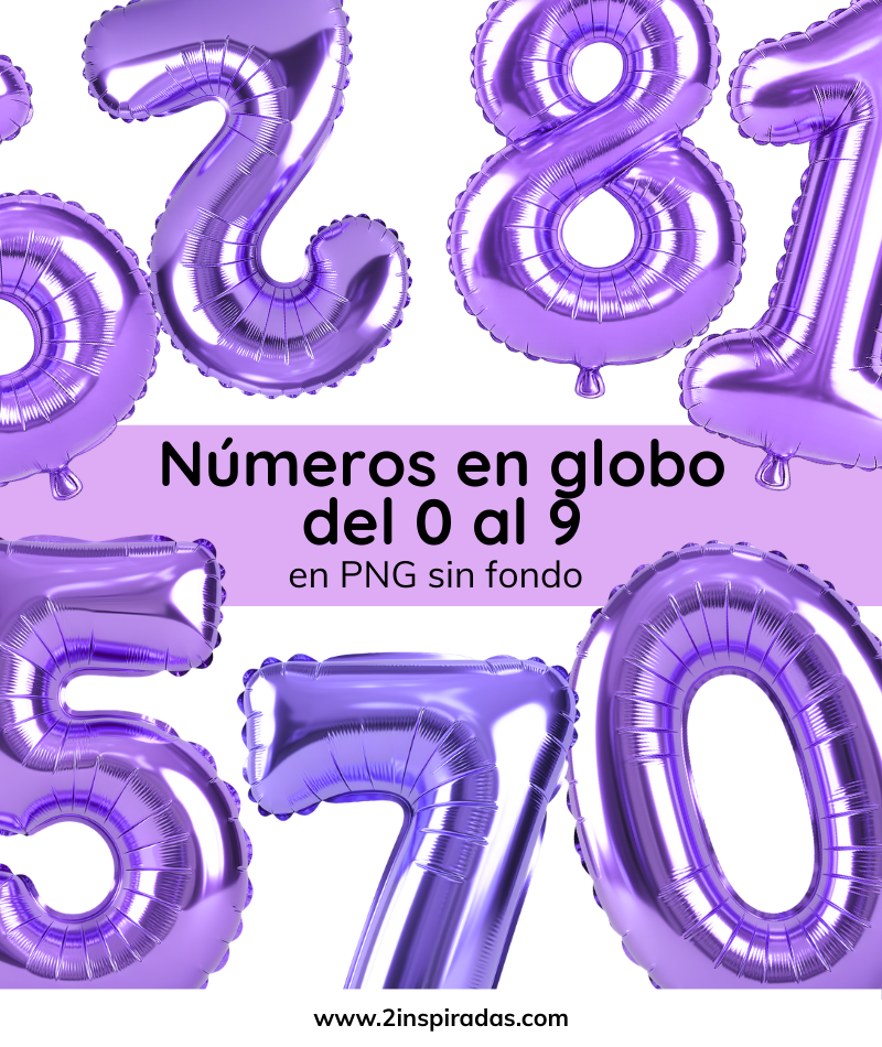 Numeros globo en PNG y topper