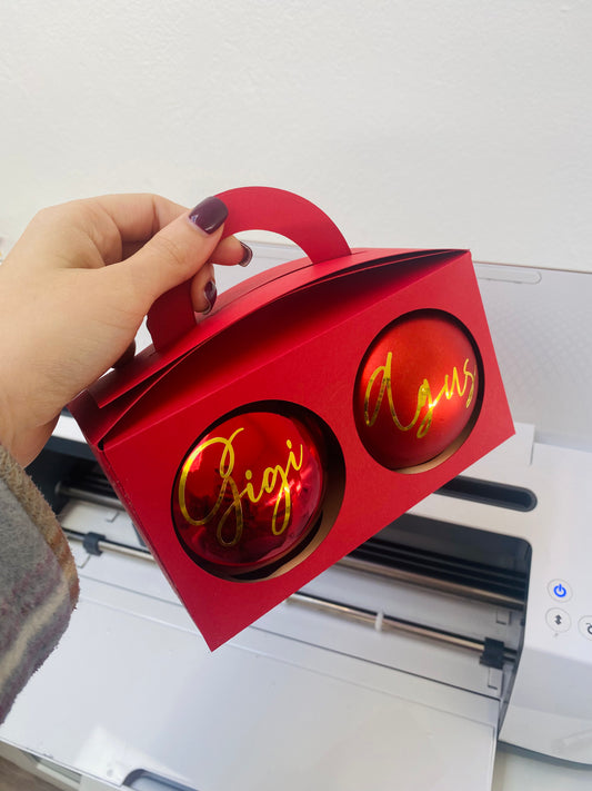 Caja para dos esferas o bambalinas