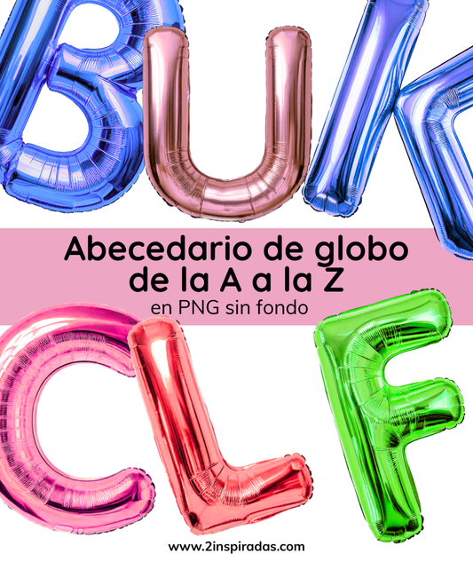 Abecedario letras globo de colores PNG