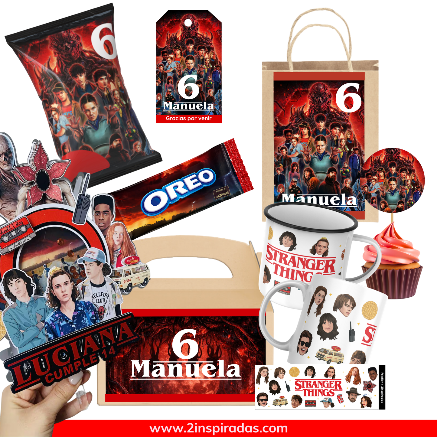 Kit cumpleaños de Stranger things en Canva