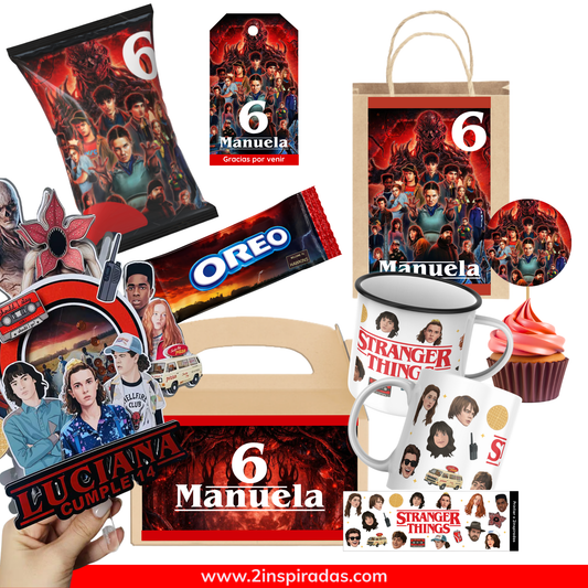Kit cumpleaños de Stranger things en Canva