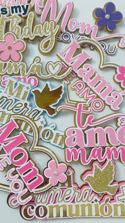 Paquete Toppers Simples en español e inglés