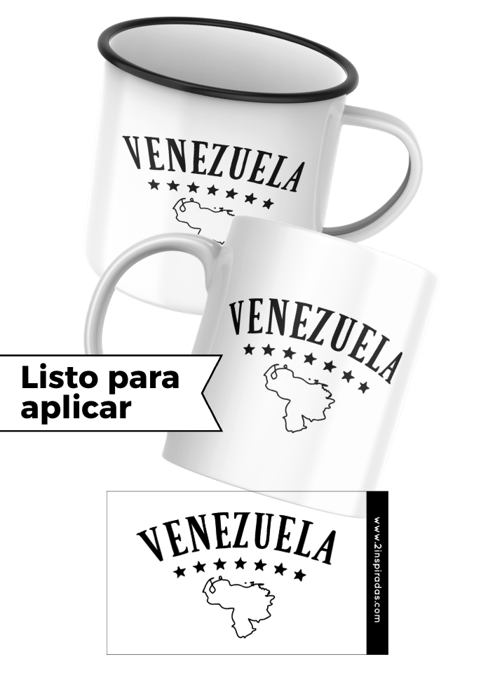 DTF UV Venezuela negro listo para pegar (Solo Europa)