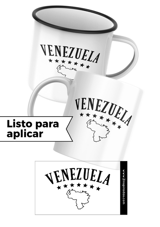 DTF UV Venezuela negro listo para pegar (Solo Europa)